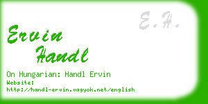 ervin handl business card